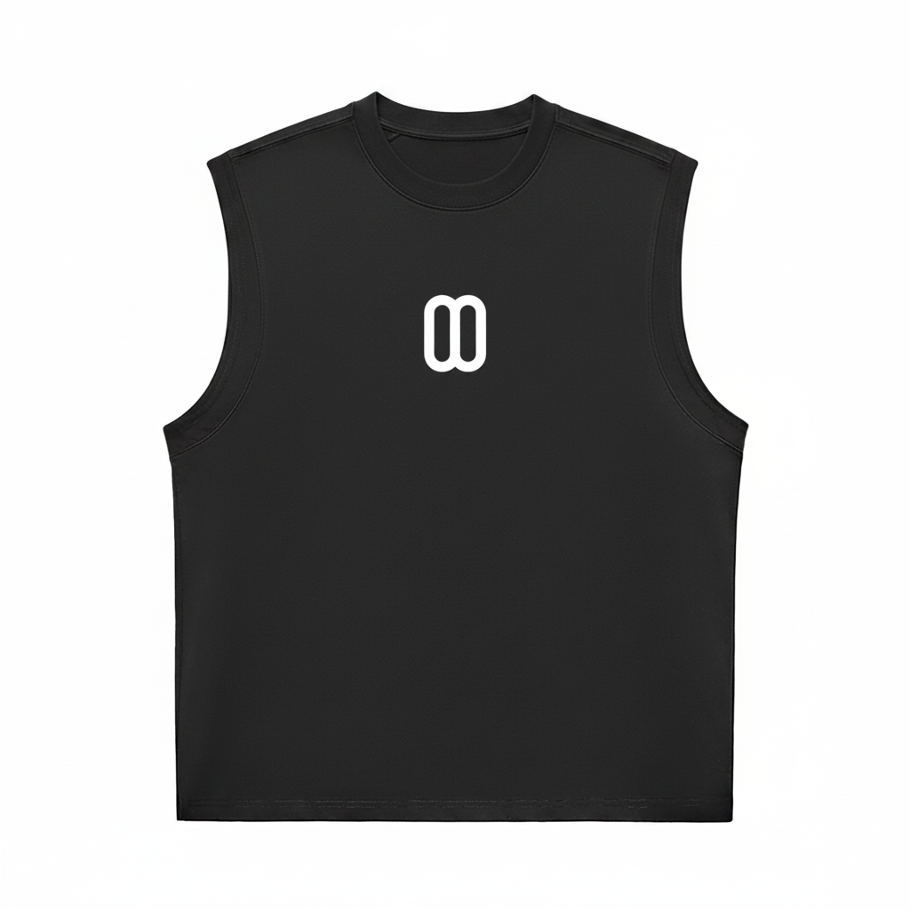 Black Sorona Quick-Dry Cooling Tank Top – Front View | TheTwoZero