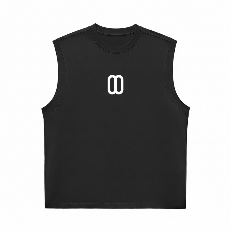 Black Sorona Quick-Dry Cooling Tank Top – Front View | TheTwoZero