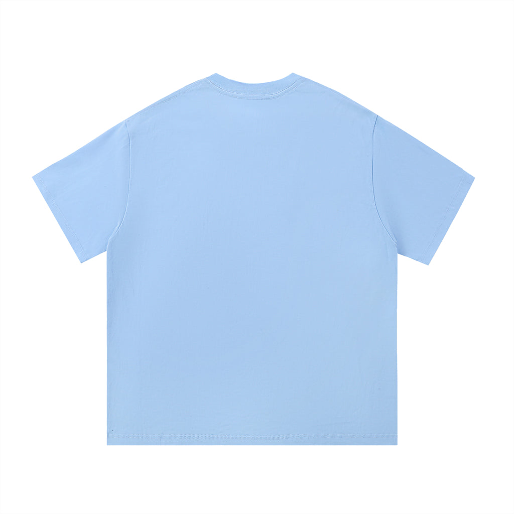Blue Essential Cotton Tee – Back View | TheTwoZero