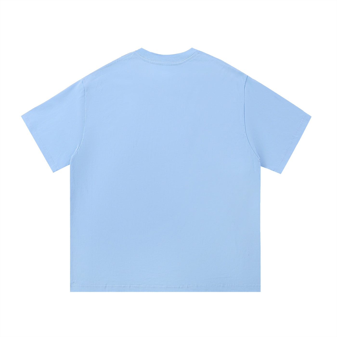 Blue Essential Cotton Tee – Back View | TheTwoZero