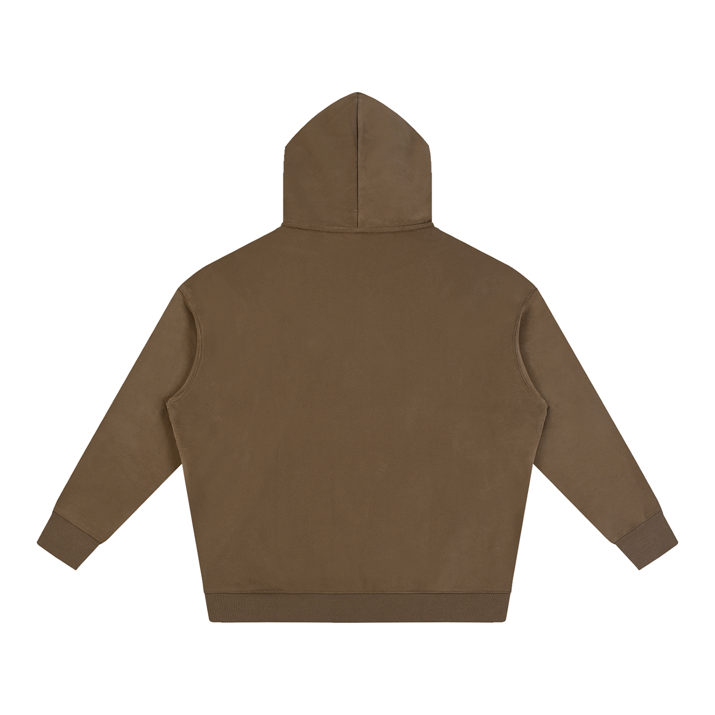 Brown Oversize Fleece Hoodie – Back View | TheTwoZero