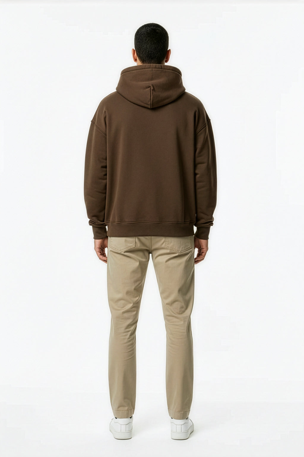 Brown Oversize Fleece Hoodie – Back on Model | TheTwoZero