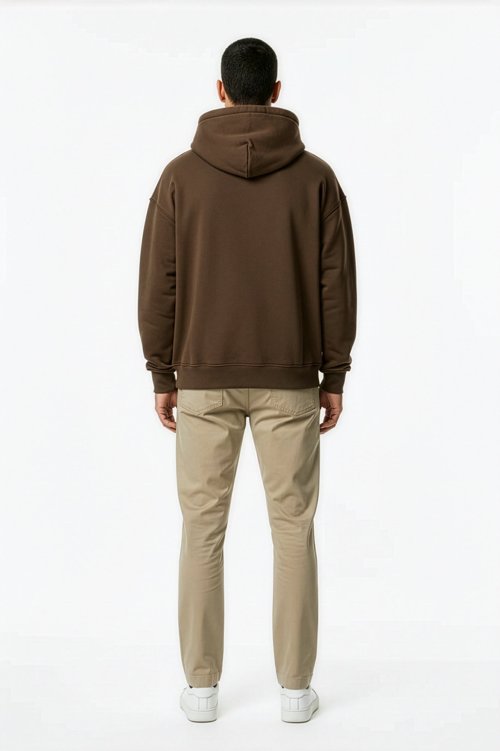 Brown Oversize Fleece Hoodie – Back on Model | TheTwoZero