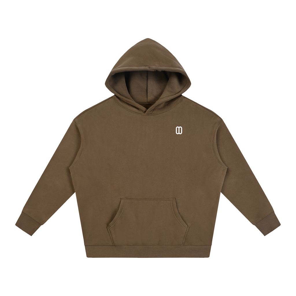 Brown Oversize Fleece Hoodie – Front View | TheTwoZero