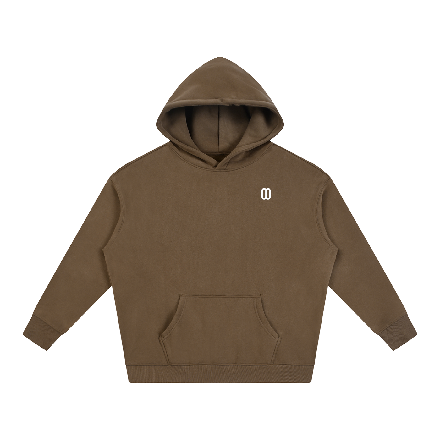 Brown Oversize Fleece Hoodie – Front View | TheTwoZero