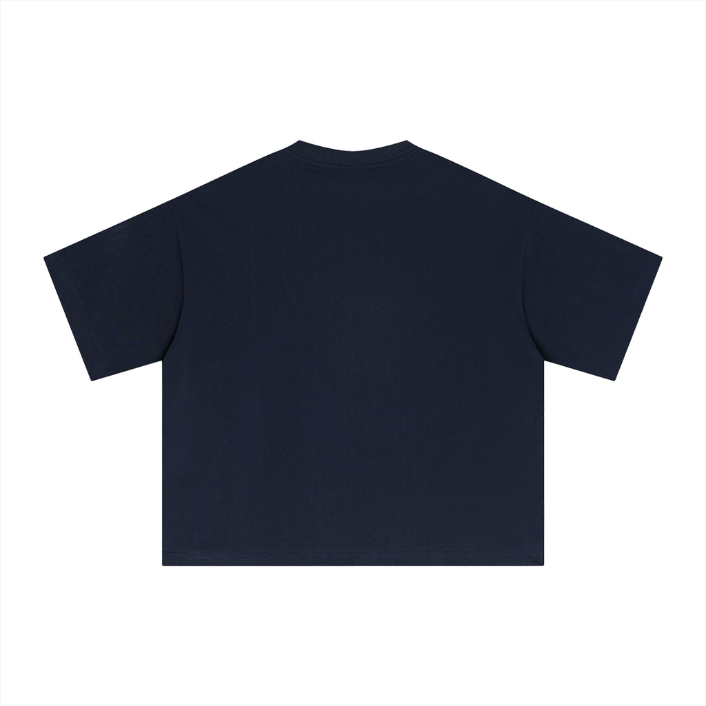 Dark Blue Sorona Boxy Tee – Back View | TheTwoZero