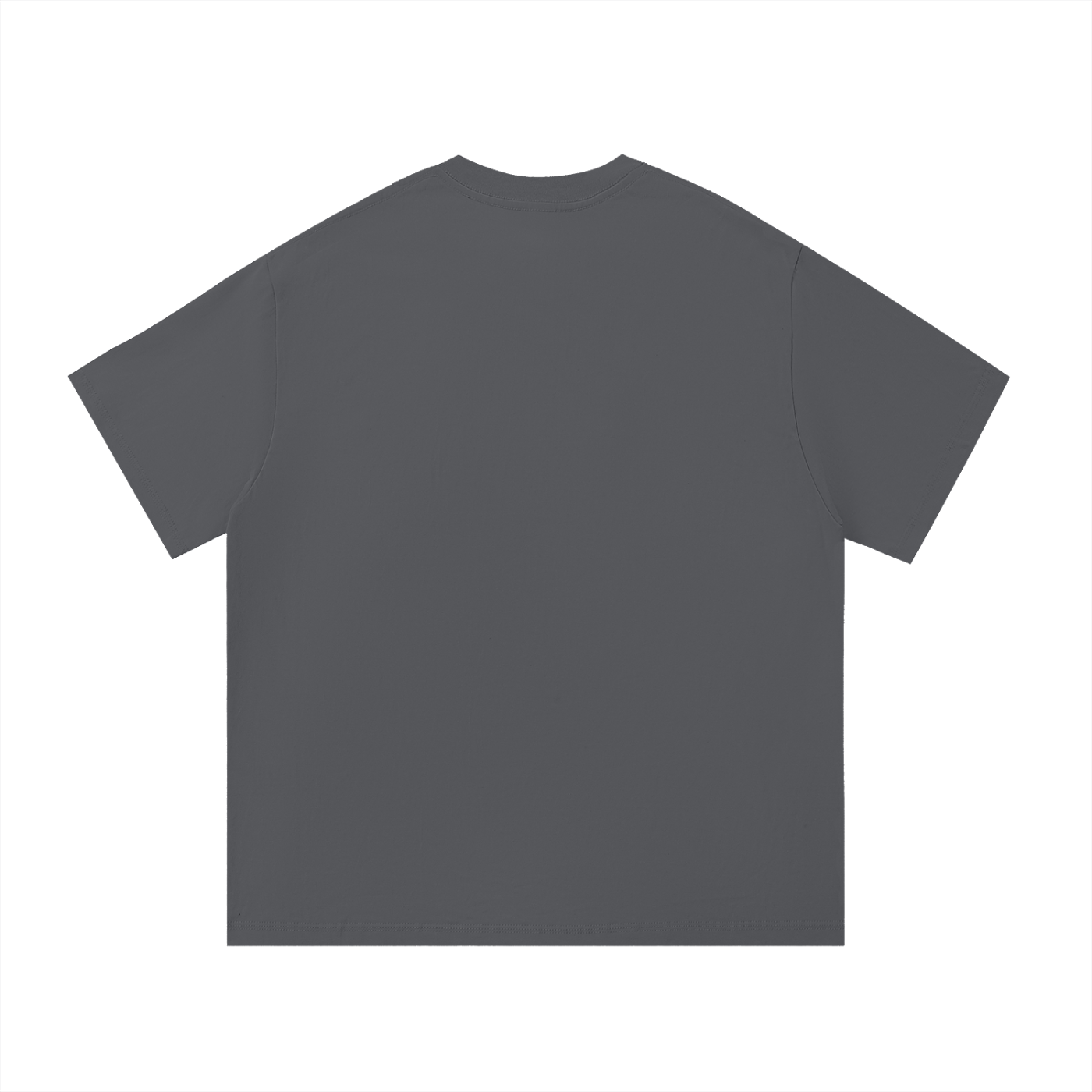 Dark Gray Essential Cotton Tee – Back Flat Lay | TheTwoZero
