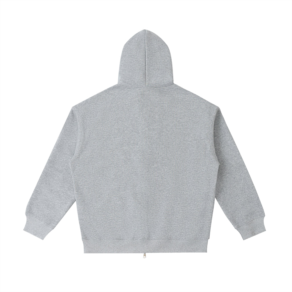 Flower Gray Essential Heavyweight Pocket Hoodie – Back View | TheTwoZero
