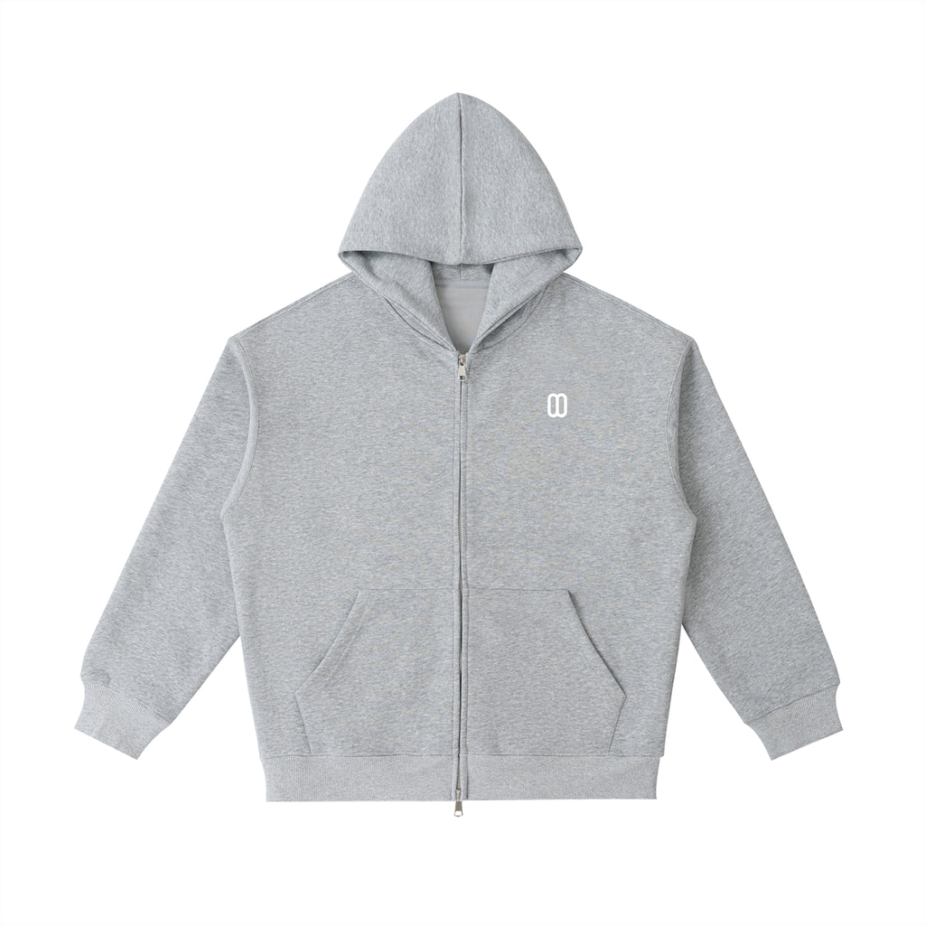 Flower Gray Essential Heavyweight Pocket Hoodie – Front View | TheTwoZero