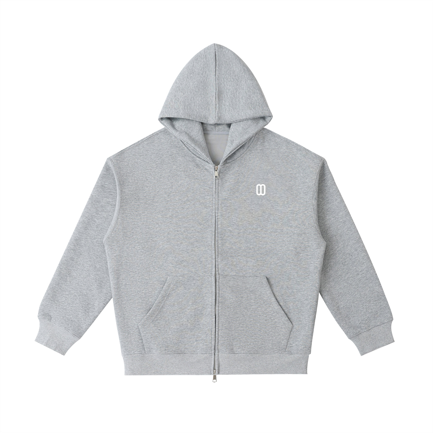 Flower Gray Essential Heavyweight Pocket Hoodie – Front View | TheTwoZero