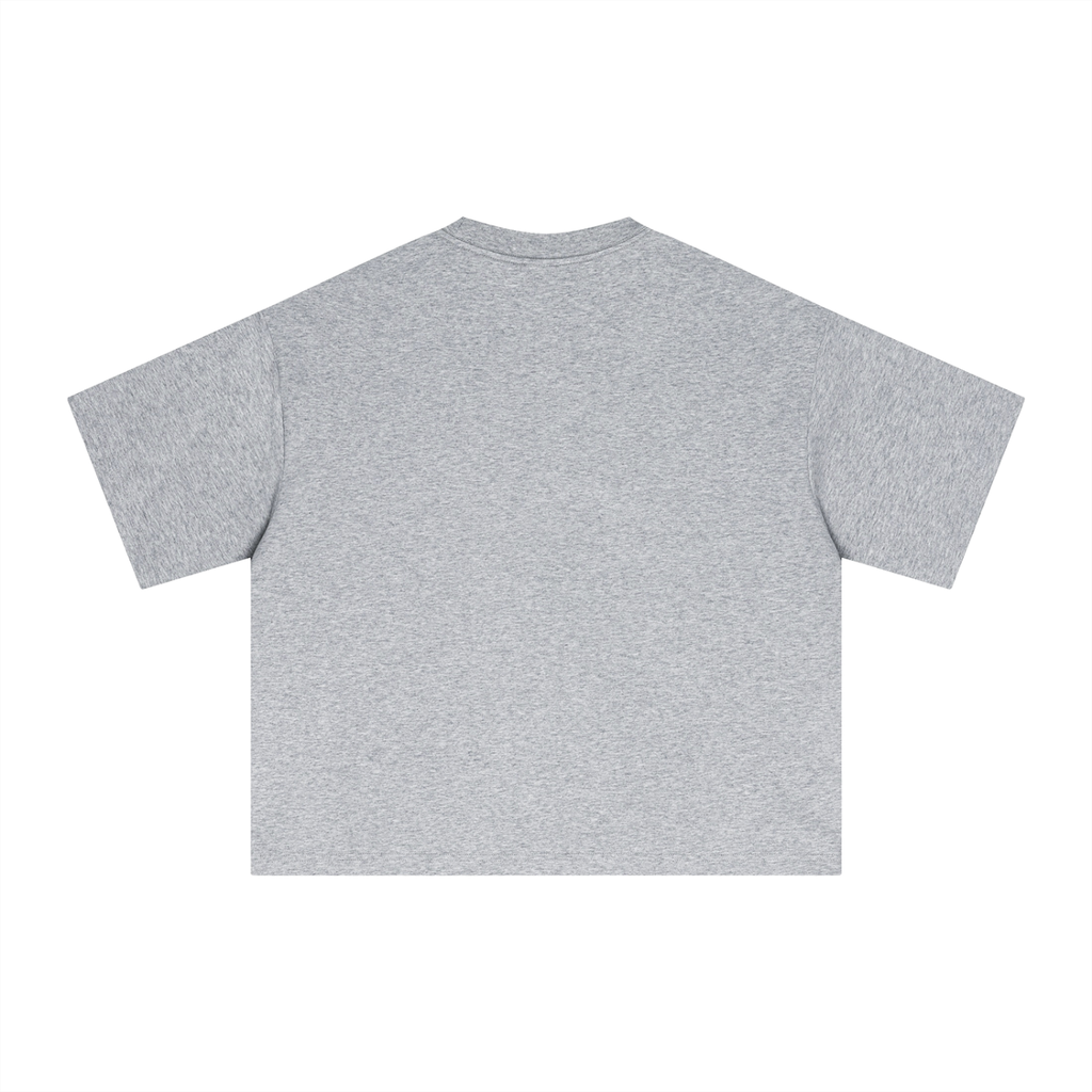 Flower Gray Sorona Boxy Tee – Back View | TheTwoZero