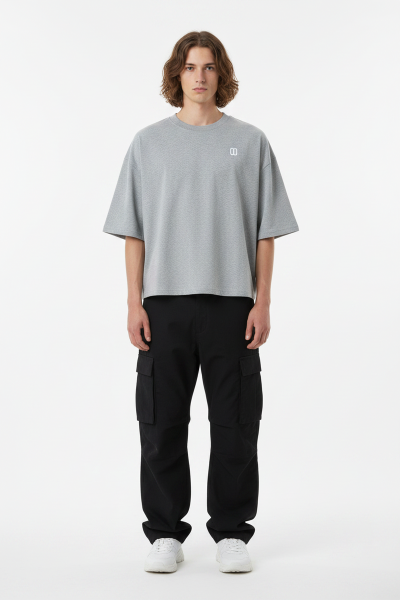 Flower Gray Sorona Boxy Tee – Different Model - TheTwoZero