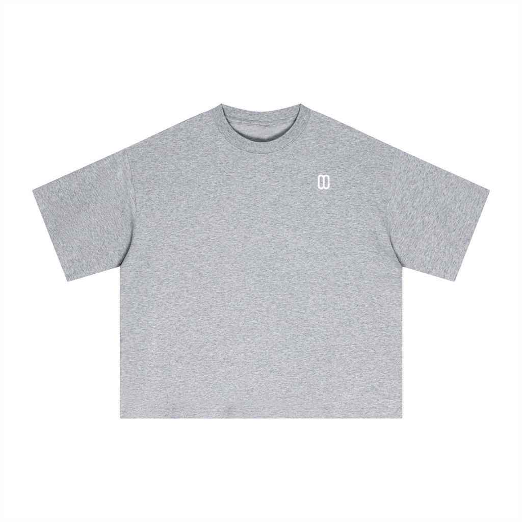 Flower Gray Sorona Boxy Tee – Front View | TheTwoZero