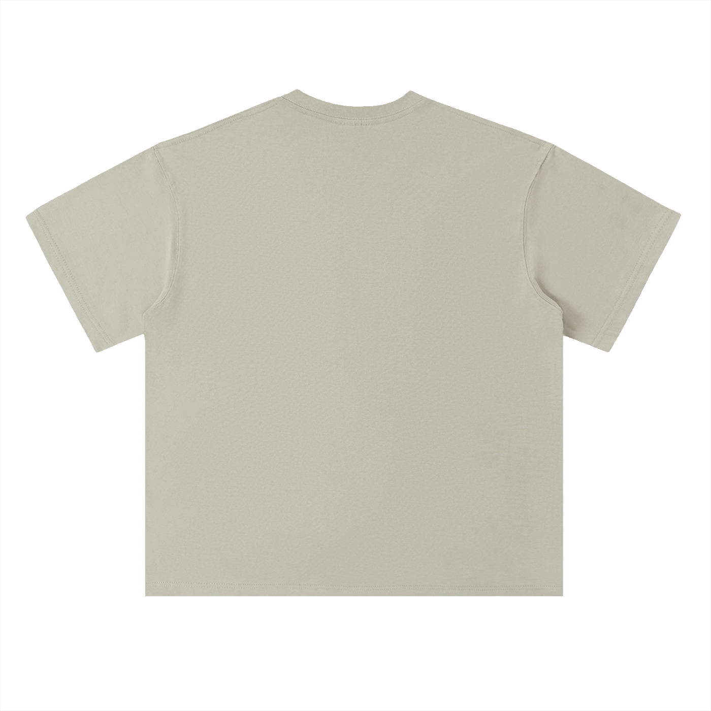 Gray Green Heavyweight Drop Shoulder Tee – Back View | TheTwoZero