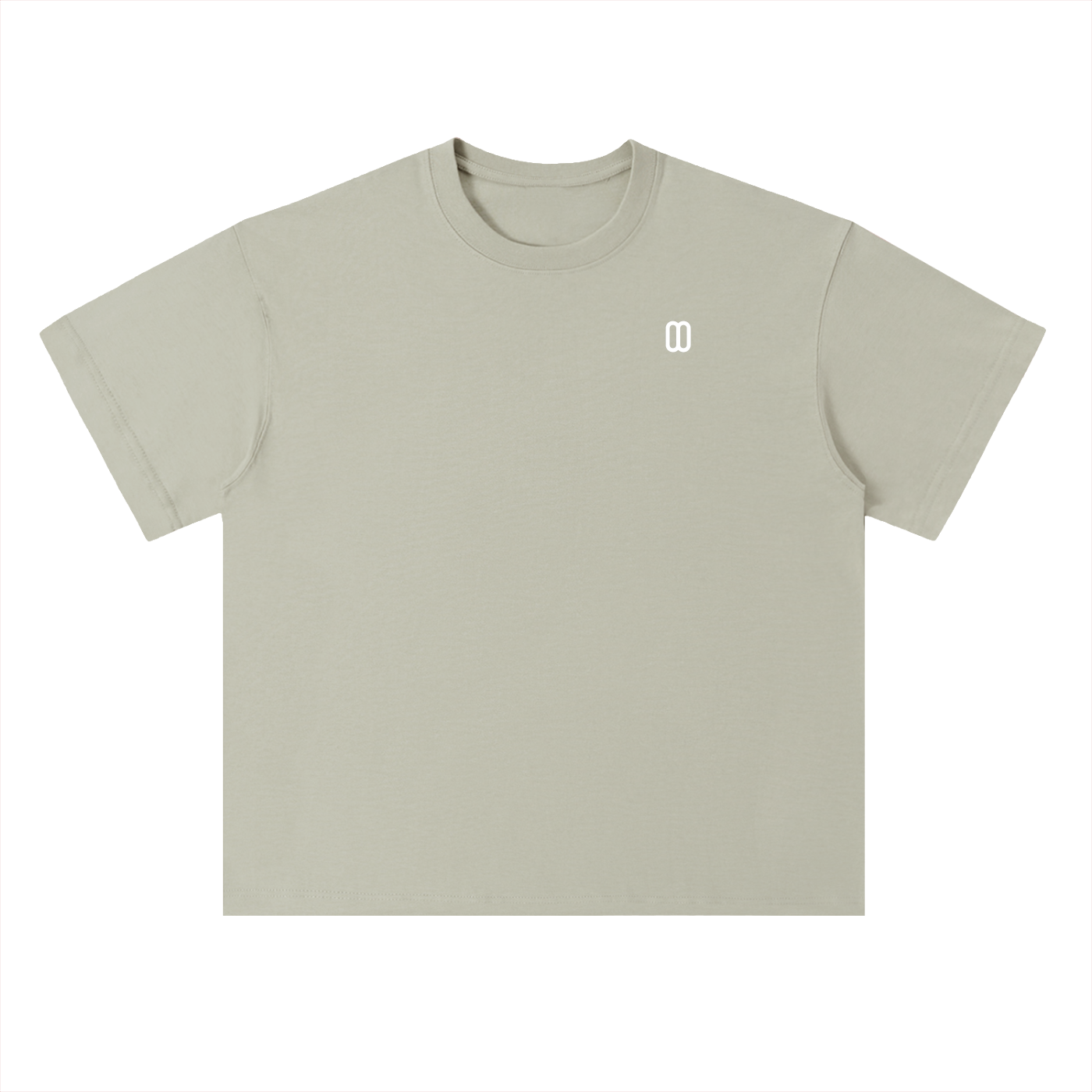 Gray Green Heavyweight Drop Shoulder Tee – Front View | TheTwoZero