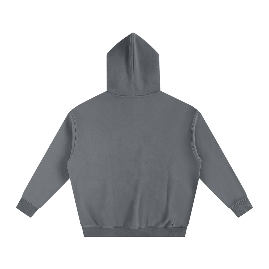 Gray Oversize Fleece Hoodie – Back View | TheTwoZero