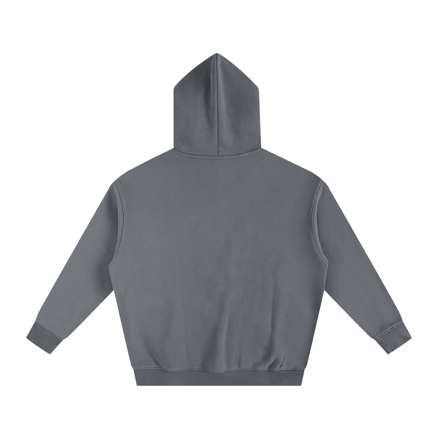 Gray Oversize Fleece Hoodie – Back View | TheTwoZero