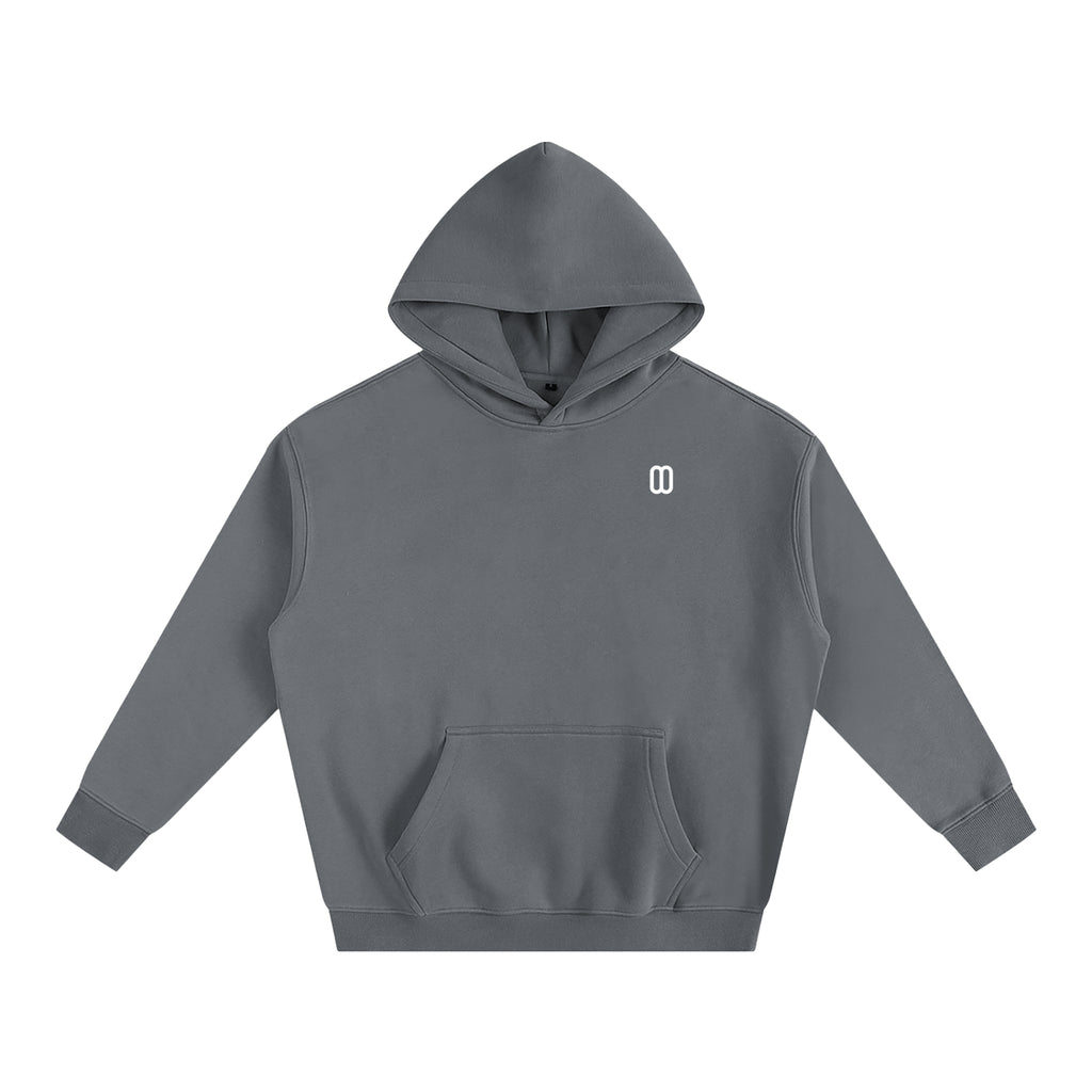 Gray Oversize Fleece Hoodie – Front View | TheTwoZero