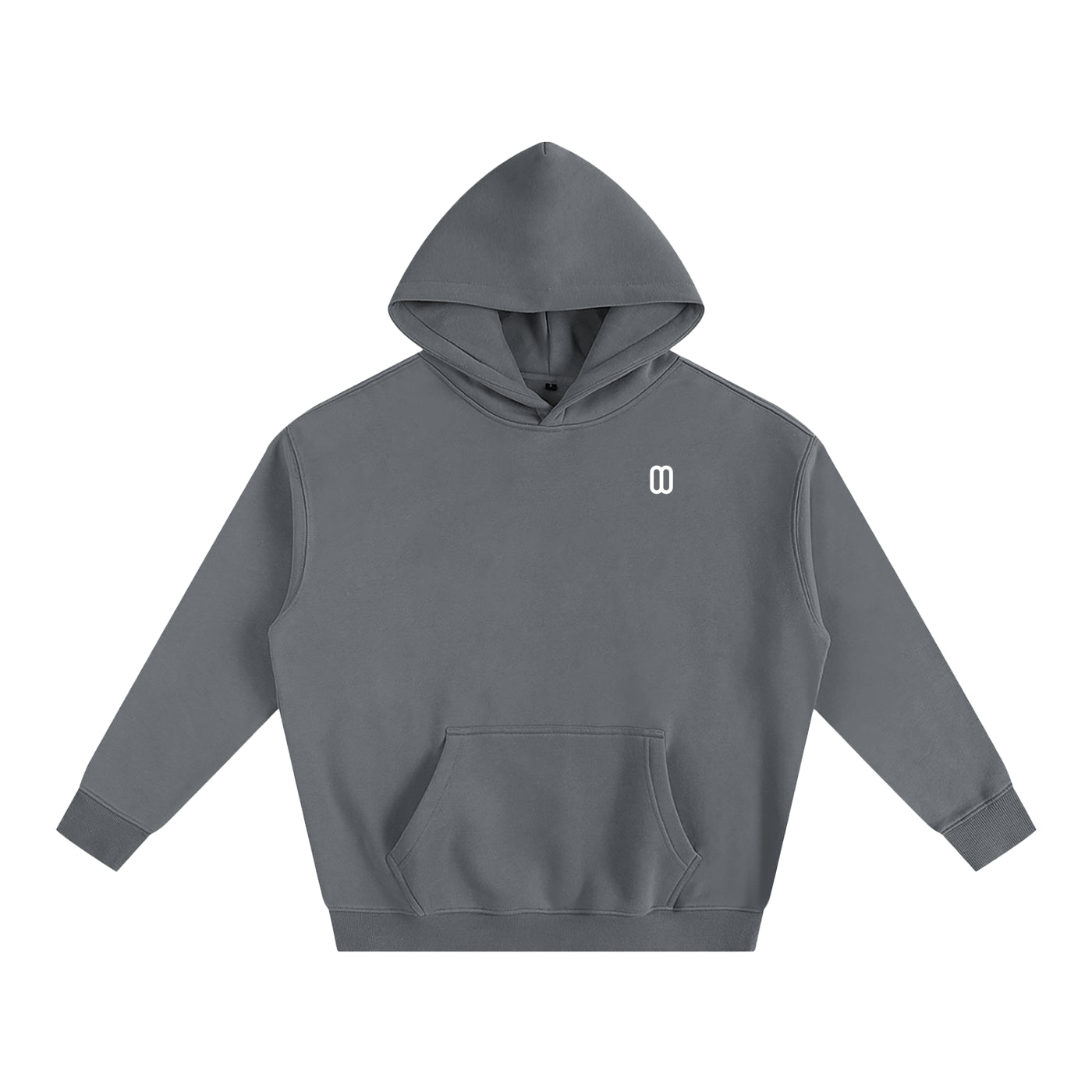 Gray Oversize Fleece Hoodie – Front View | TheTwoZero