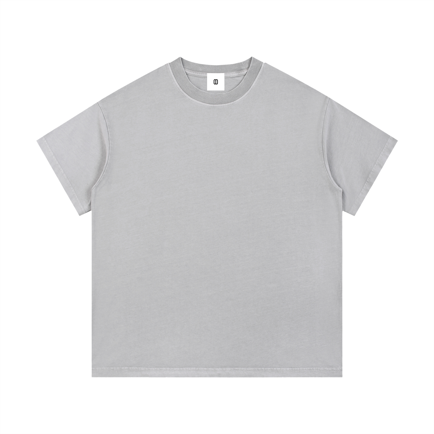 Light Gray Vintage Wash Cotton Tee – Detail View | TheTwoZero