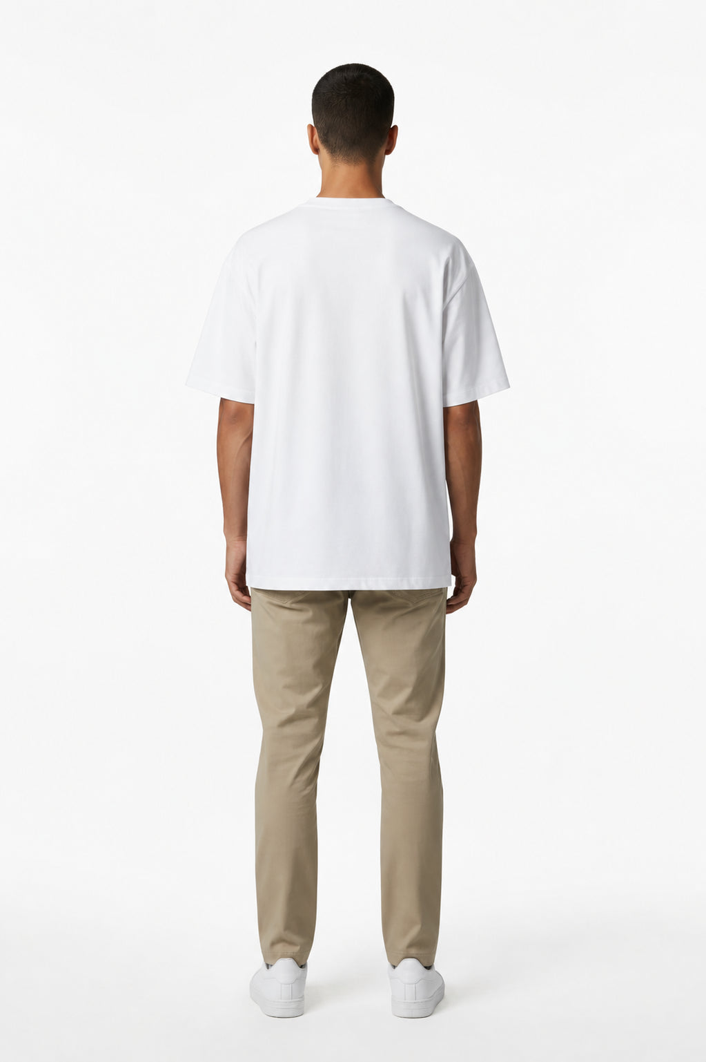 Lucent White Heavyweight Drop Shoulder Tee – Back View | TheTwoZero