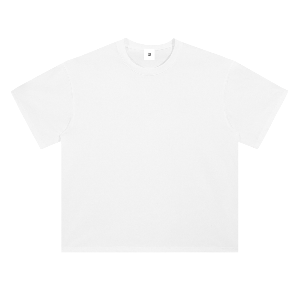 Lucent White Heavyweight Drop Shoulder Tee – Detail View | TheTwoZero