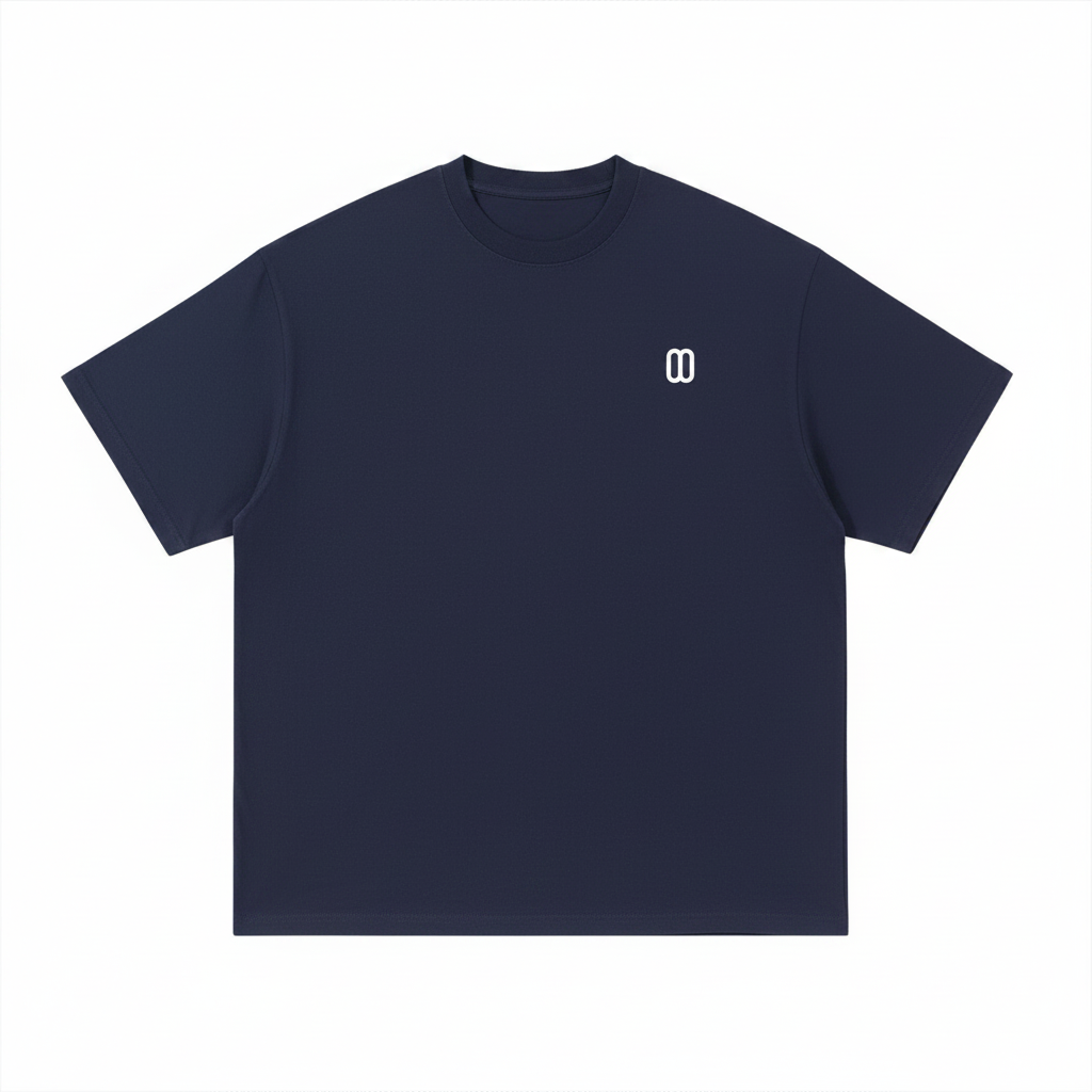 Navy Blue Essential Cotton Tee – Front Shot | TheTwoZero