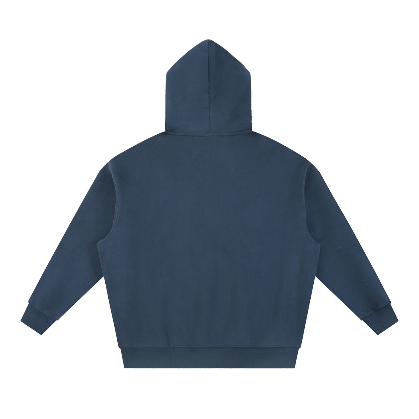 Navy Blue Essential Oversized Boxy Fleece Hoodie – Back View | TheTwoZero