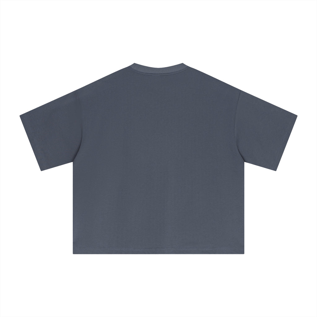 Navy Blue Sorona Boxy Tee – Back View | TheTwoZero