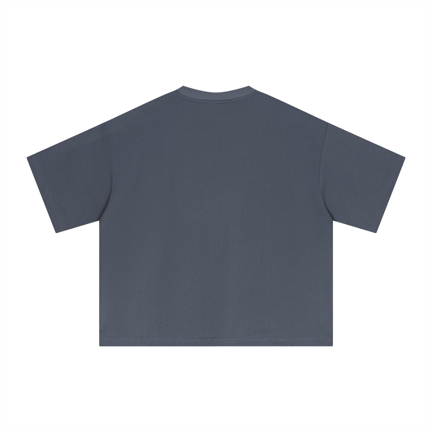 Navy Blue Sorona Boxy Tee – Back View | TheTwoZero