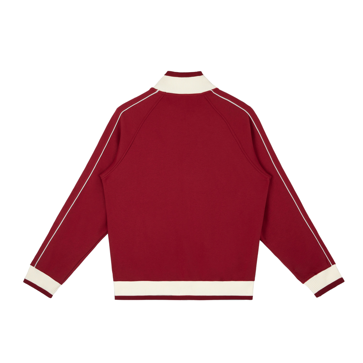 Red Color Block Raglan Zip Track Jacket – Back View | TheTwoZero