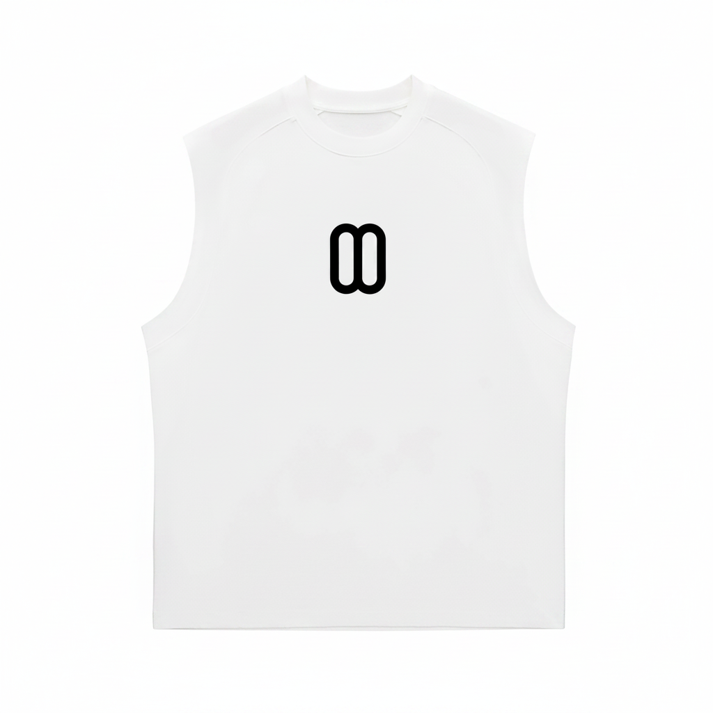 White Sorona Quick-Dry Cooling Tank Top – Front View | TheTwoZero